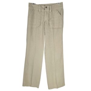 Banana Republic Tan 100% Linen Pleated Front Straight Leg Pants Size 0 Beach